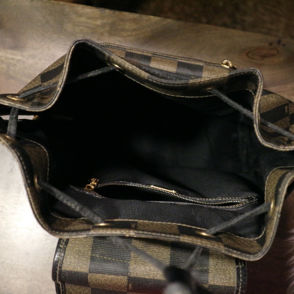 Vintage Authentic Fendi Checkered Backpack - Picture 7 of 8